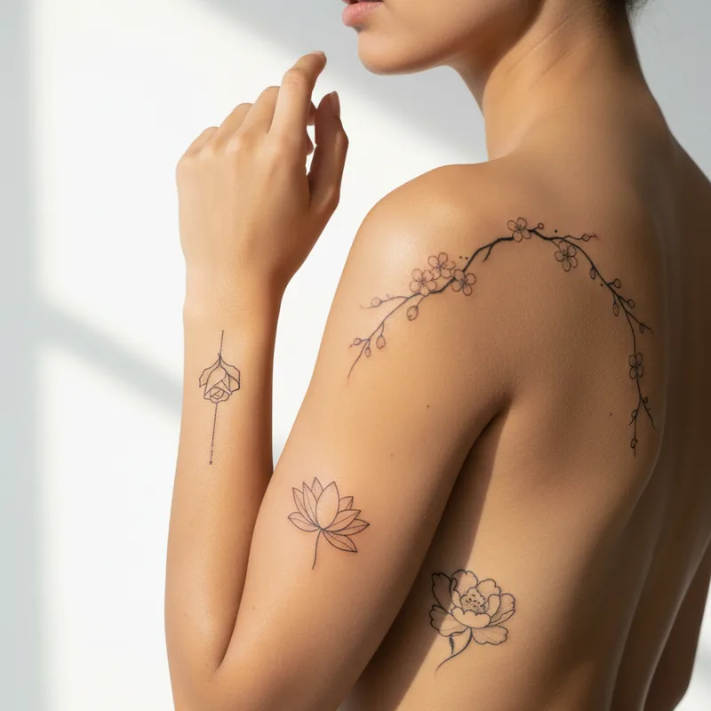 Tatouage fleur discret : motifs, significations et placements