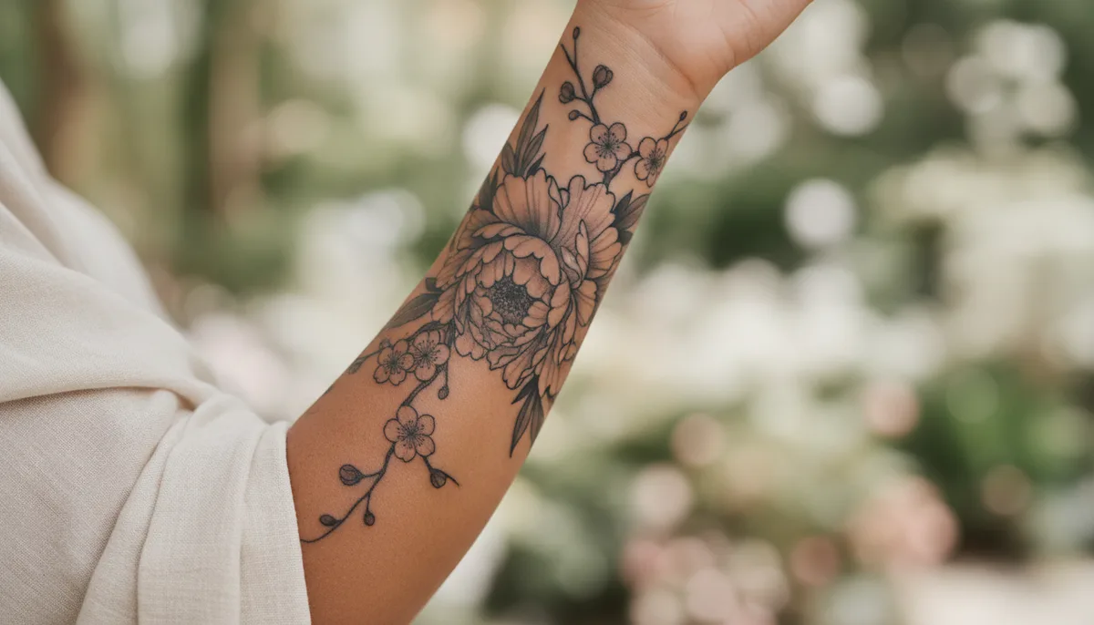 Tatouage floral avant bras femme : styles, fleurs et placements